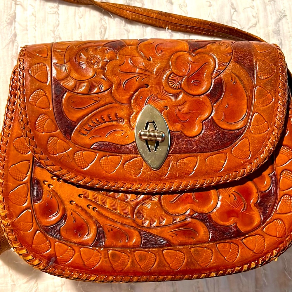 Vintage tooled leather purse